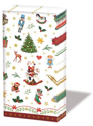 Pocket Tissue - Ornaments All Over RED