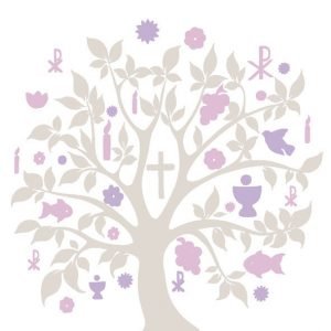 Lunch Napkin - Communion Symbols TAUPE/PURPLE