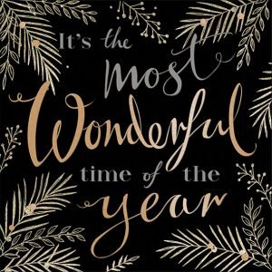 Lunch Napkin - Wonderful Time BLACK