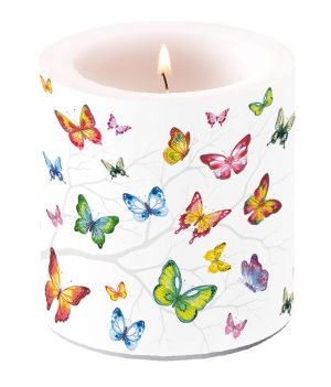 Candle SMALL - Colourful Butterflies