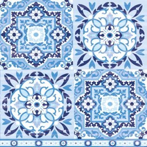 Lunch Napkin - Tiles BLUE