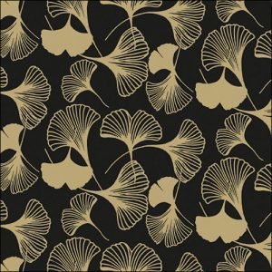 Lunch Napkin - Gingko Black/Gold