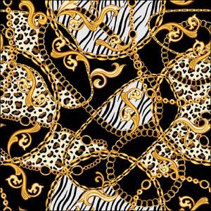 Lunch Napkin - Golden Pattern Black