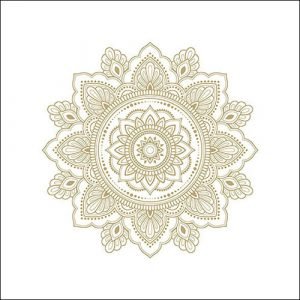 Lunch Napkin - Mandala Gold/White