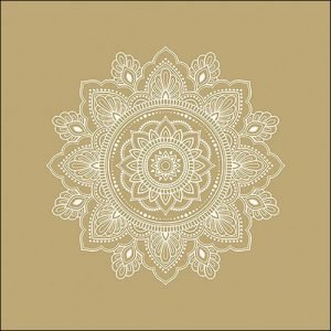 Lunch Napkin - Mandala White/Gold