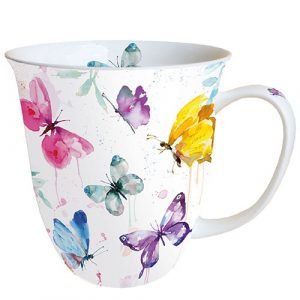 MUG (Fine Bone China) - Butterfly Collection WHITE (400 mL)