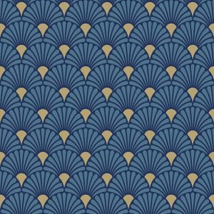 Lunch Napkin - Art Deco BLUE-GOLD