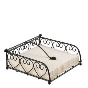 Napkin Holder LUNCH - Heart (BLACK)