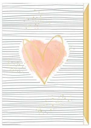 Greeting Card (Love) - Modern Heart on Stripes