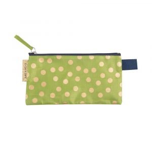 Pencil Bag - Gold Dots LIME GREEN
