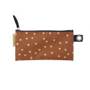 Pencil Bag - Gold Dots BROWN