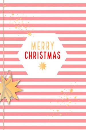 Greeting Card (Christmas) - 3D Golden Star & Modern Stripes