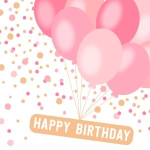 Lunch Napkin - Birthday Balloons with Confetti PINK