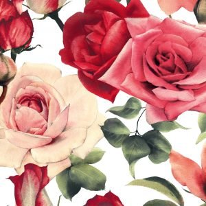 Lunch Napkin - Roses WHITE