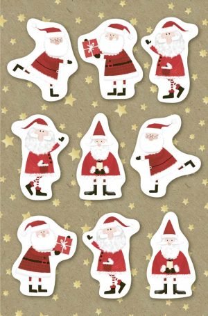 Greeting Card (Christmas) - 3D Santa All Over (Organics)