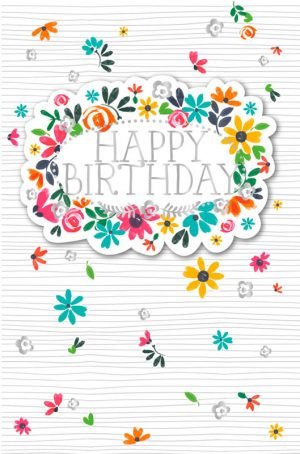 Greeting Card (Birthday) - 3D Spring Floral Birthday