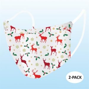 Face Mask - Christmas Deer (Adult) - 2 PACK