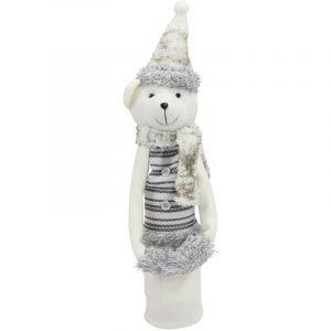 Wine Bottle Covers - Winter Bear WHITE