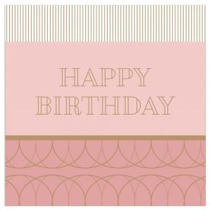 Lunch Napkin - Classy Happy Birthday PINK