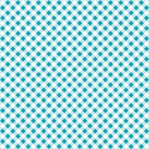 Lunch Napkin - Diagonal LIGHT BLUE Check