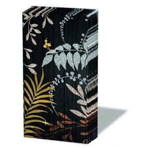 Pocket Tissue - Luxury Leaves BLACK