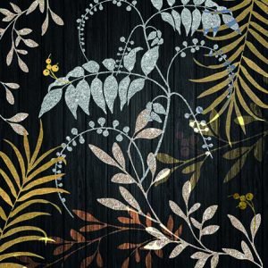 Cocktail Napkin - Luxury Leaves Black