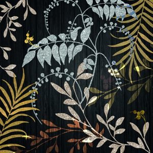 Lunch Napkin - Luxury Leaves BLACK