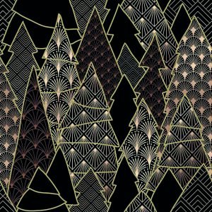 Lunch Napkin - Luxury Trees BLACK