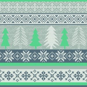 Lunch Napkin - Knitted Trees MINT