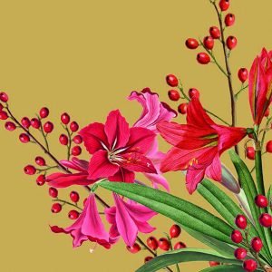 Lunch Napkin - Christmas Bouquet GOLD