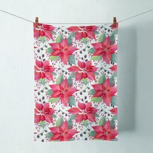 Kitchen Towel - Poinsettia And Berries