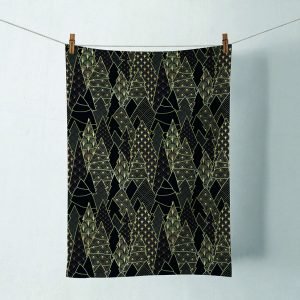 Kitchen Towel - Luxury Trees BLACK
