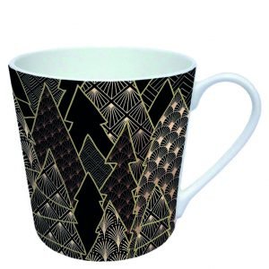 MUG (Fine Bone China) - Luxury Trees BLACK (300 mL)