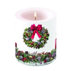 Candle MEDIUM - Bow On Wreath