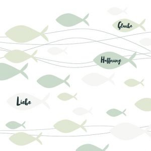 Lunch Napkin - Communion Fishes Cream