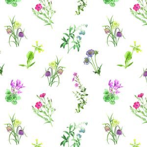 Lunch Napkin - Mixed Flowers White