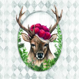 Lunch Napkin - Deer In Frame