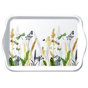 TRAY - Ornamental Flowers White (13 x 21cm)