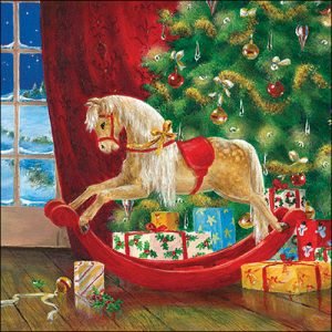 Lunch Napkin - Wooden rocking horse