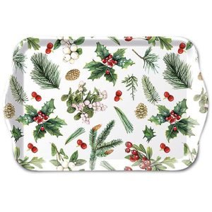 TRAY - Winter greenery white (13 x 21cm)