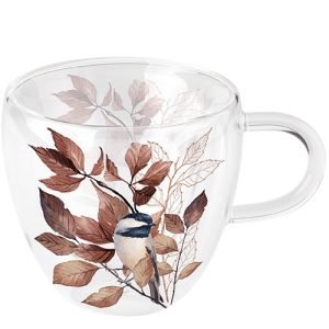 MUG (Double Wall) - Lovely chickadee black (200 mL)