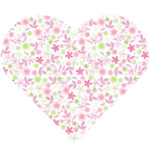 Lunch Napkin - Heart Mini Flowers PINK (DIE-CUT Airlaid)
