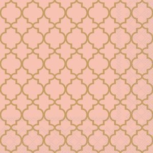 Lunch Napkin - Ogee GOLD/PINK