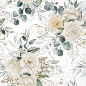 Cocktail Napkin - Eucalyptus And Roses