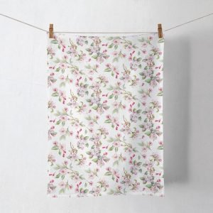 Kitchen Towel - Spring Blossom WHITE