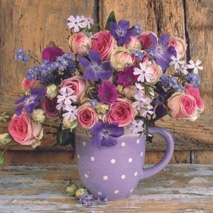 Lunch Napkin - Mug With Flowers