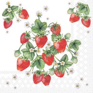 Cocktail Napkin - Bunch Of Strawberries