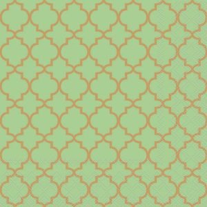 Lunch Napkin - Ogee GOLD/GREEN