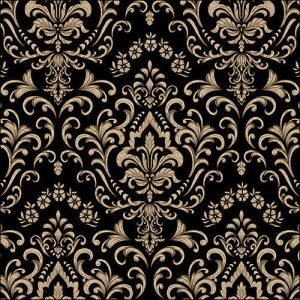Lunch Napkin - Baroque Ornament BLACK