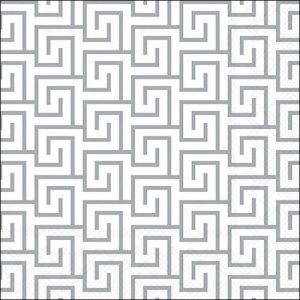 Lunch Napkin - Greek Key WHITE/SILVER